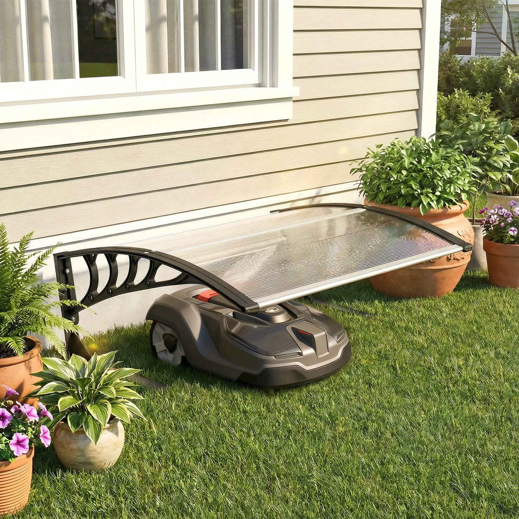 Outsunny Waterproof and UV 30+ Outdoor Lawn Mower Shelter, Aluminum, 100x81x43 cm, White