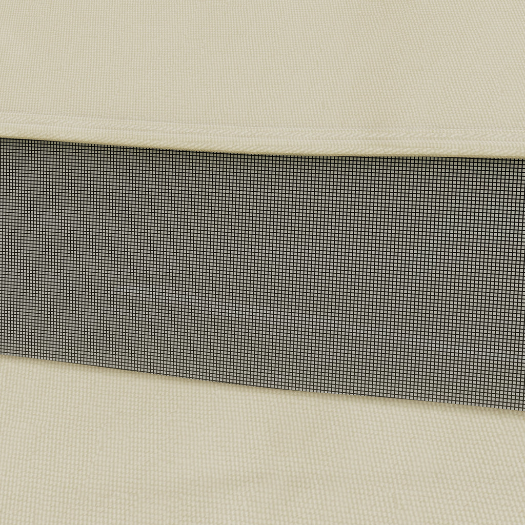 3x4m 2 Tier 600D Oxford Fabric Garden Gazebo Cover with Drainage Holes, Cream White