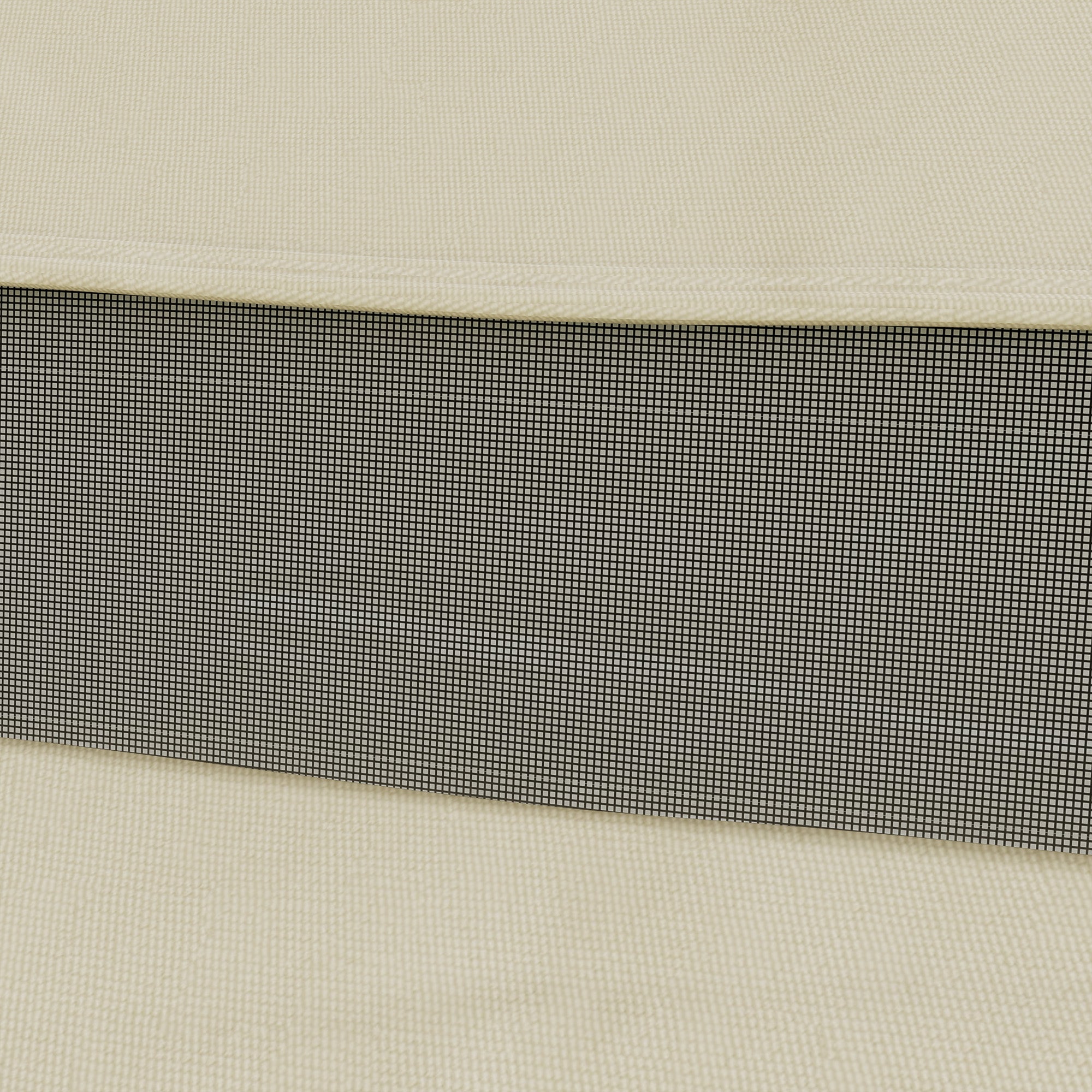3x4m 2 Tier 600D Oxford Fabric Garden Gazebo Cover with Drainage Holes, Cream White