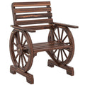 Outsunny Garden Bench Outdoor Chair Solid Wood 1 Seater Carbonized