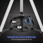 Outsunny 70mm Astronomical Telescope with 2 Eyepieces and Smartphone Adapter, 80x80x135 cm, Black and White