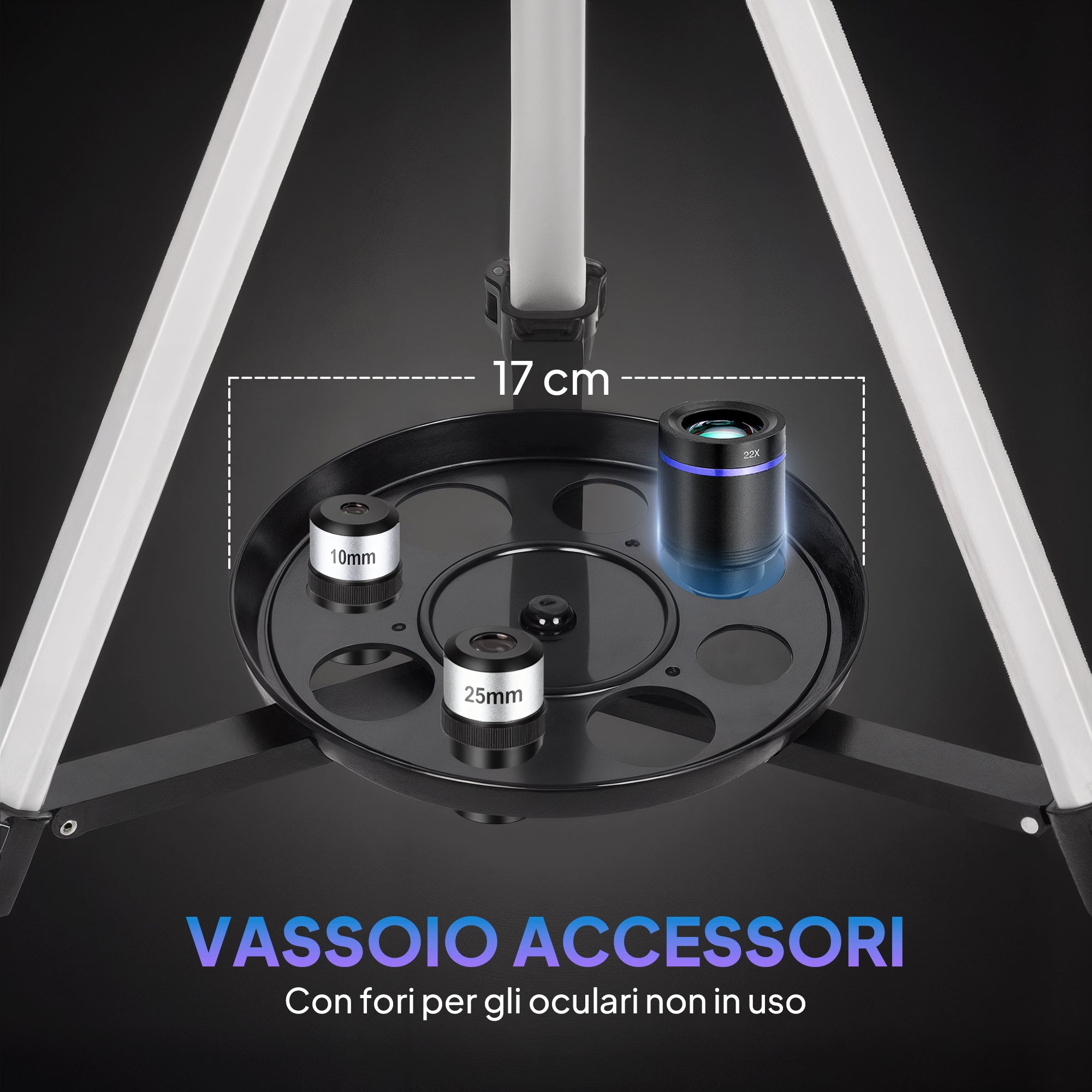 Outsunny 70mm Astronomical Telescope with 2 Eyepieces and Smartphone Adapter, 80x80x135 cm, Black and White