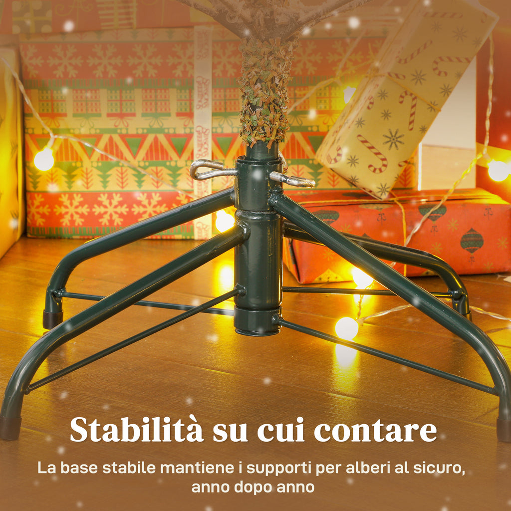 180cm Tall Snow-Covered Christmas Tree with Realistic Branches and Foldable Metal Base