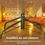 180cm Tall Snow-Covered Christmas Tree with Realistic Branches and Foldable Metal Base