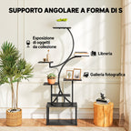 Outsunny 8-Tier S-Shaped Plant Stand for Indoor and Outdoor Use, Metal, 74 x 26 x 158.5 cm, Black