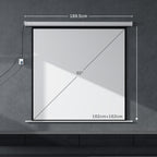 Motorized Projector Screen 92'' with Remote Control, Plastic and Metal, 189.5x8x189.5 cm, White