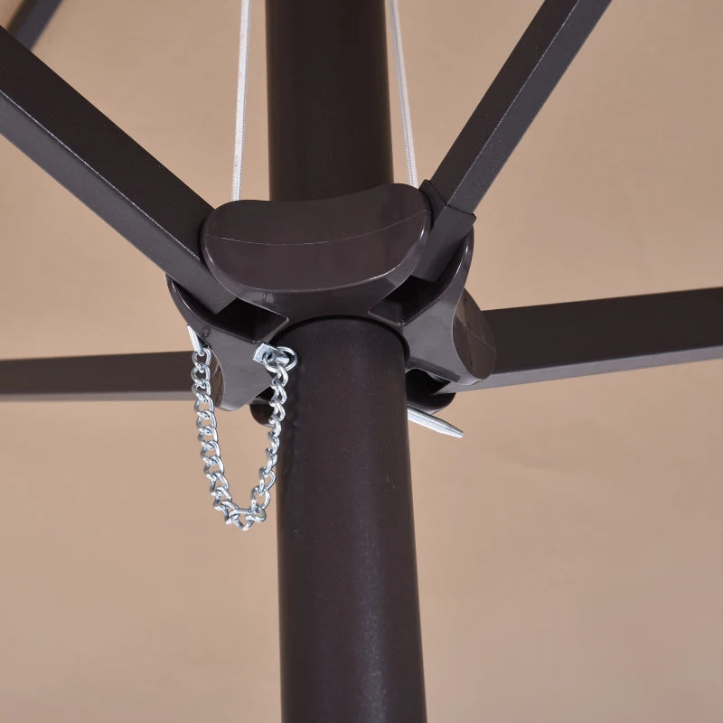 Double Garden Umbrella with Crank Opening, in Steel and Polyester, 460x270x240 cm - Borge' Group Limited