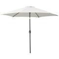 2.6x2.4 m Garden Umbrella with Crank and Tilting Head, in Aluminum and Polyester, Beige and Black