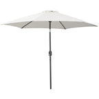 2.6x2.4 m Garden Umbrella with Crank and Tilting Head, in Aluminum and Polyester, Beige and Black