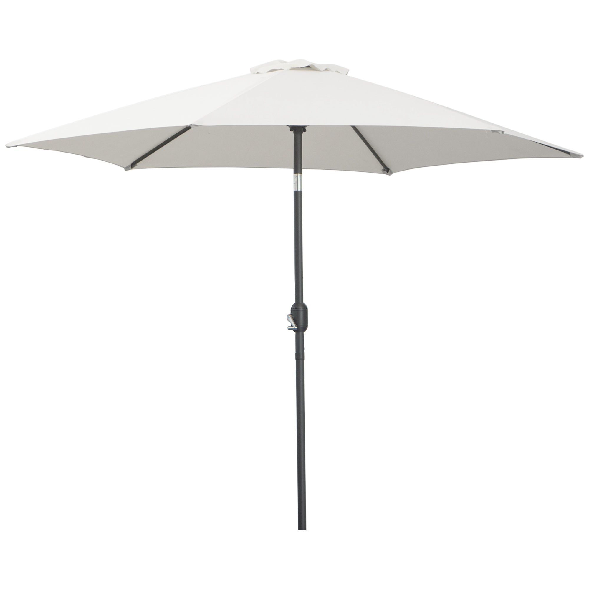 2.6x2.4 m Garden Umbrella with Crank and Tilting Head, in Aluminum and Polyester, Beige and Black