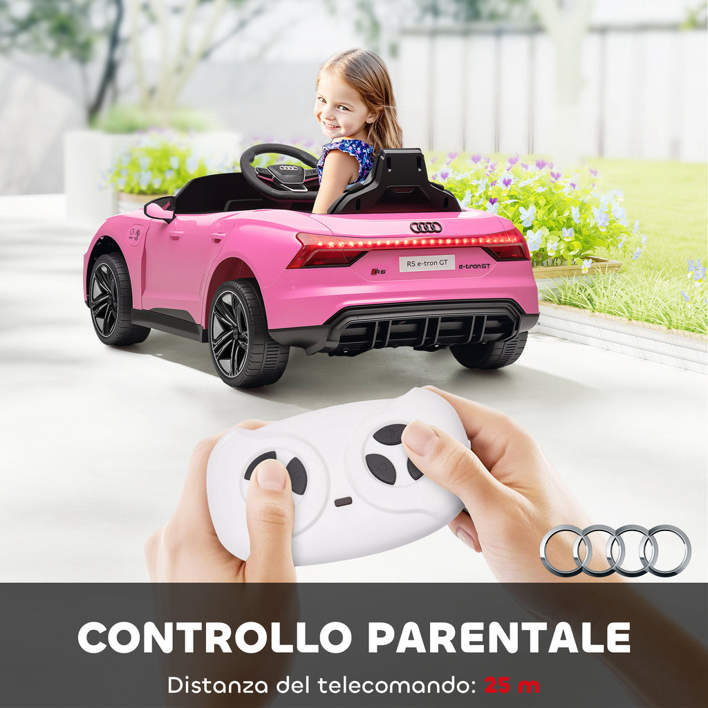 Electric Ride-On Car for Kids Ages 3-5 with Remote Control, Suspension and Horn, 103x58x41 cm, Pink