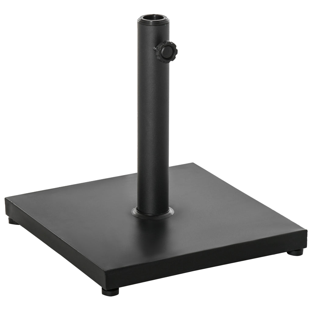Parasol Base 13kg Concrete with Glossy Finish, 40x40x43 cm, Black