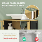 HOMCOM Bathroom Vanity Unit with 2 Slatted Doors in Bamboo Wood and MDF with U-Cut, 60x30x70cm - Borgè