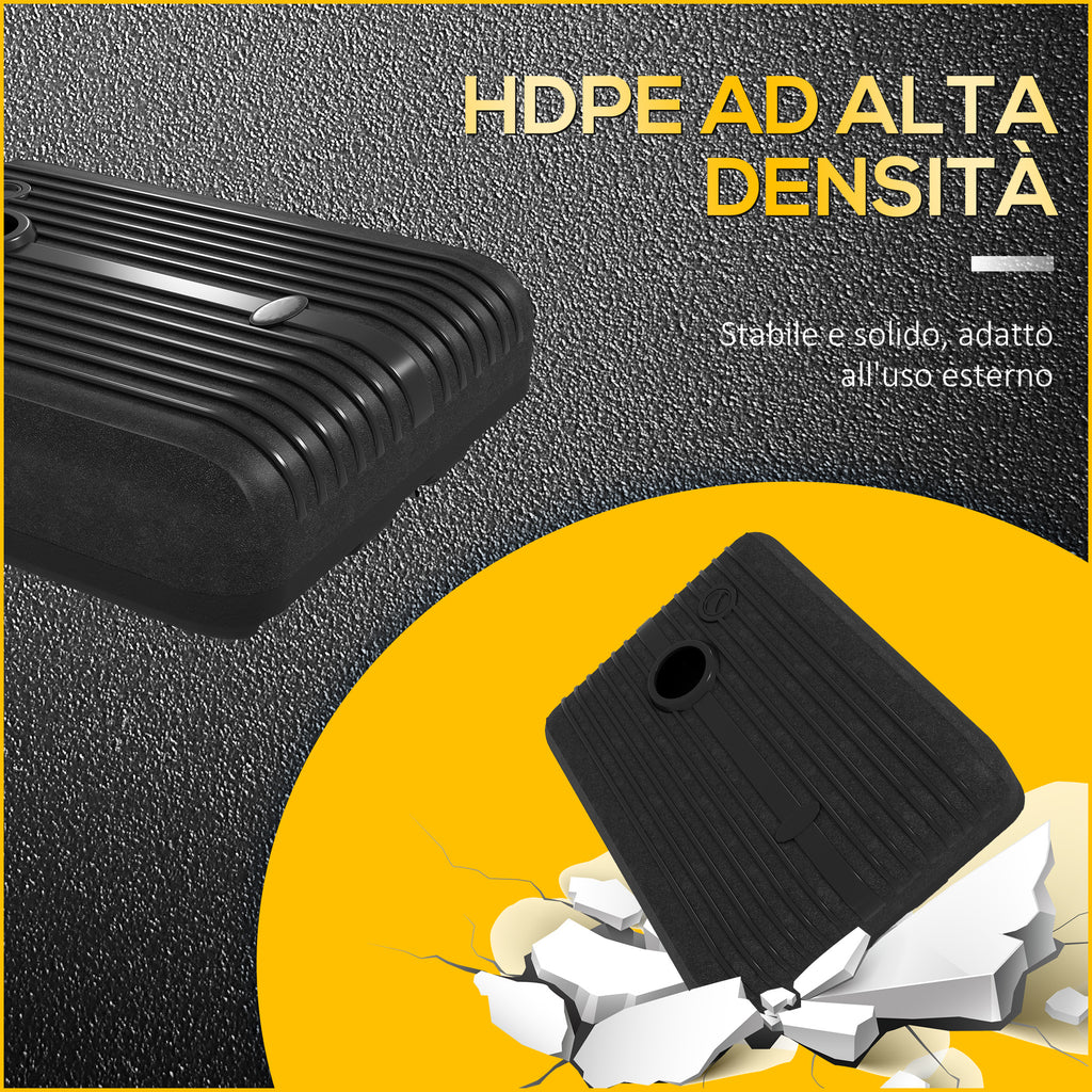 Garden Umbrella Base Fillable with Water and Sand 70-90 kg, Wheels and Handle in HDPE, 80x60 cm, Black