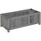 Outsunny Folding Raised Wooden Planter for Growing 70x30x25 cm Grey