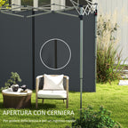 Set of 2 Gazebo Walls 3x3 and 3x6 m in Oxford Fabric with Hinged Doors, 295x195 cm, Dark Gray - Borgè