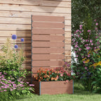 Outdoor Planter with Slatted Espalier for Climbing Plants, 72x38x150cm, Light Brown - Borgè