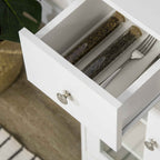 HOMCOM Sideboard Buffet with Open Compartment, Drawer, 3 Shelves and 2-Door Cabinet, Wooden, 80x30x82 cm, White