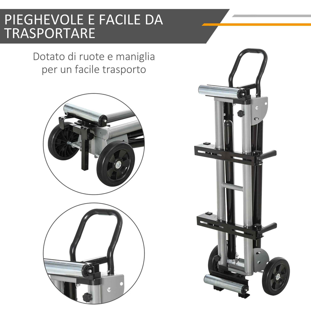 DURHAND Universal Extendable and Foldable Mitre Saw Stand, 150kg Capacity, Black and Silver