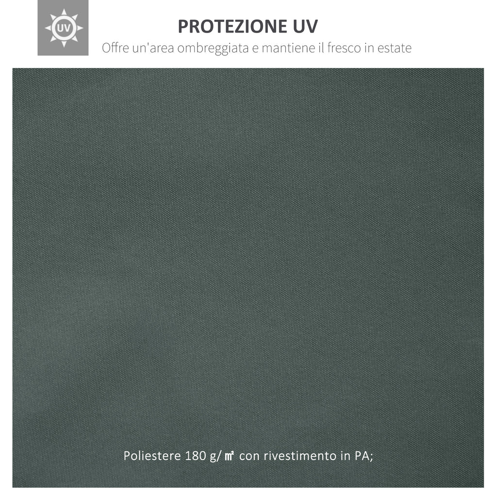 Replacement Roof for Gazebo 3x3 m in Gray Polyester with 8 Ventilation Holes