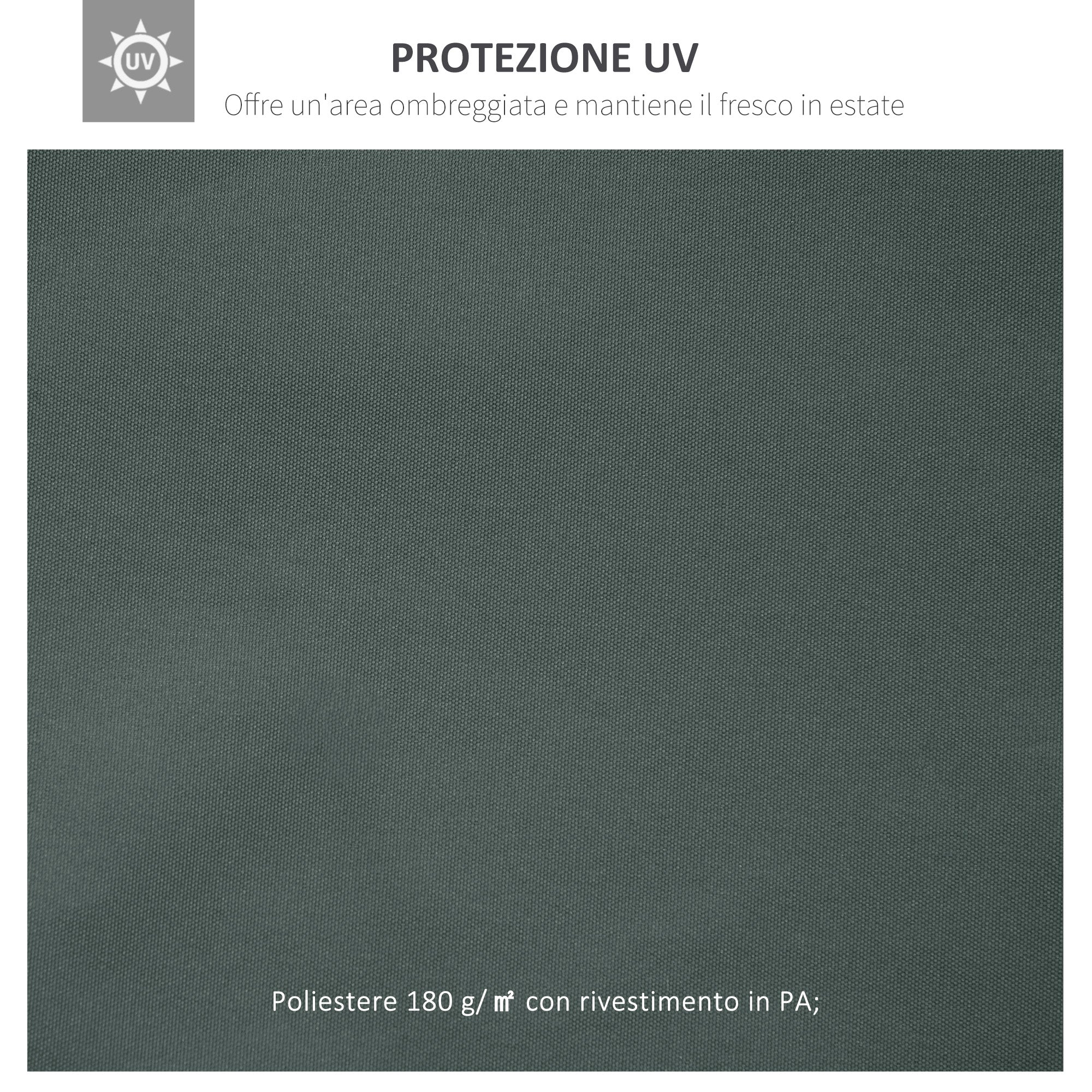 Replacement Roof for Gazebo 3x3 m in Gray Polyester with 8 Ventilation Holes