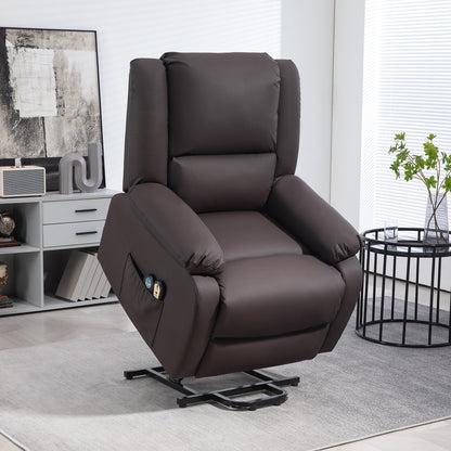 Relax Lift Armchair Reclining at 155° with 8 Massage and Heating Points, Brown - Borgè