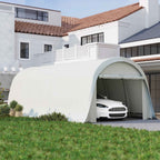 Outsunny Garage Car Awning Outdoor Garage UV50+ Galvanized Frame 3.6x7.2 m Cream