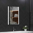 HOMCOM Bathroom Mirror with 3-Color LED Light and Memory Function, Tempered Glass, 70x50x3 cm, Silver