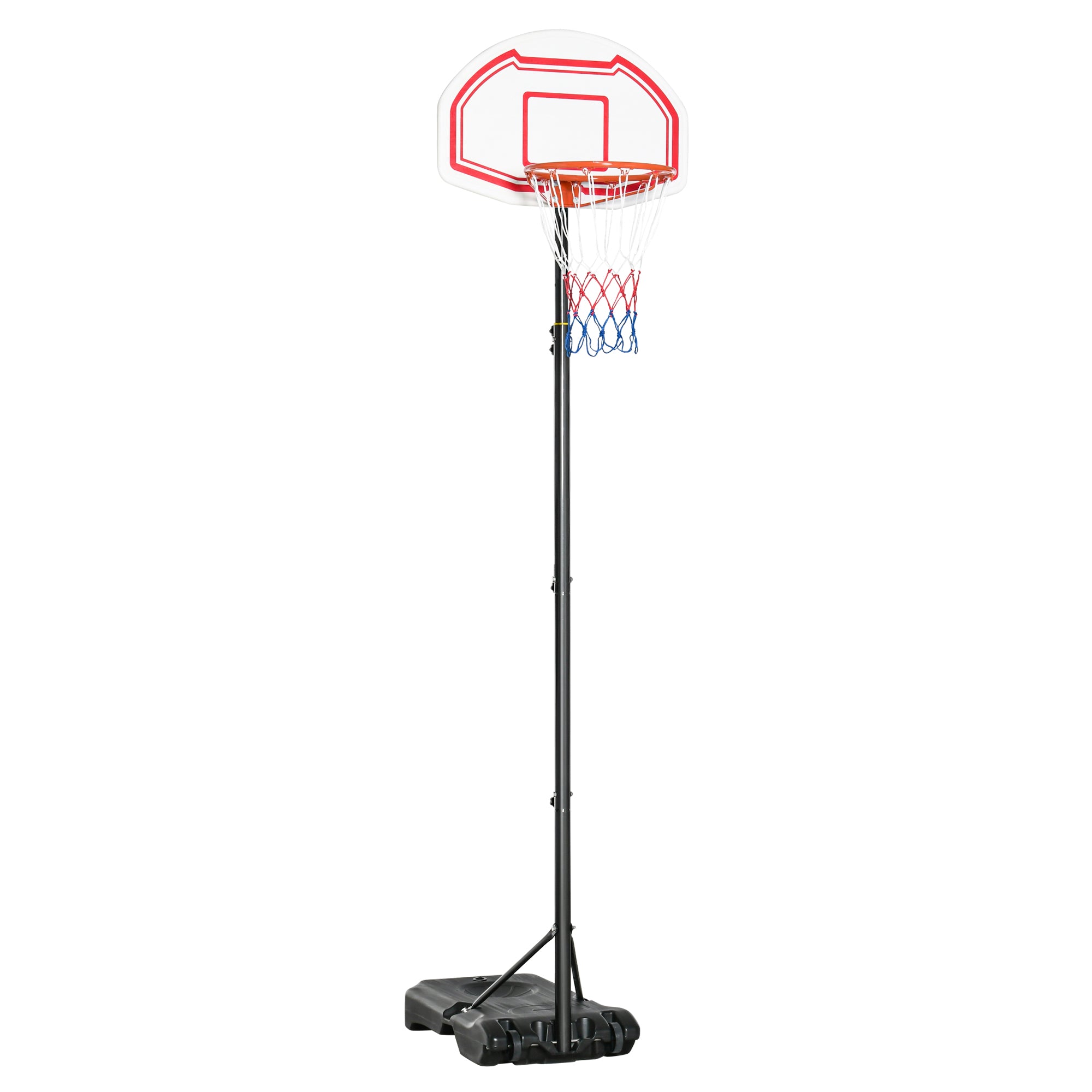 Height Adjustable Basketball Hoop with Fillable Base and 2 Wheels, in Steel, PE and HDPE, 70x45x2 cm