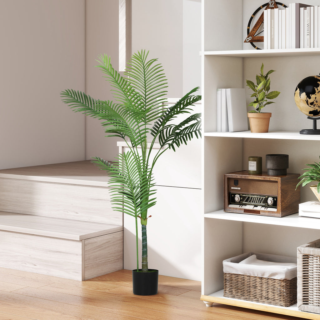 150cm Tall Indoor Artificial Areca Palm Plant with Pot, Home and Office Decoration, Green