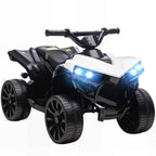 Kids' Electric Quad Bike ATV with 6V Rechargeable Battery, LED Headlights and Music, Ages 3-6 Years, White