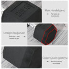 20kg Hex Dumbbell Steel & Rubber for Gym, Home & Office Workout, Black