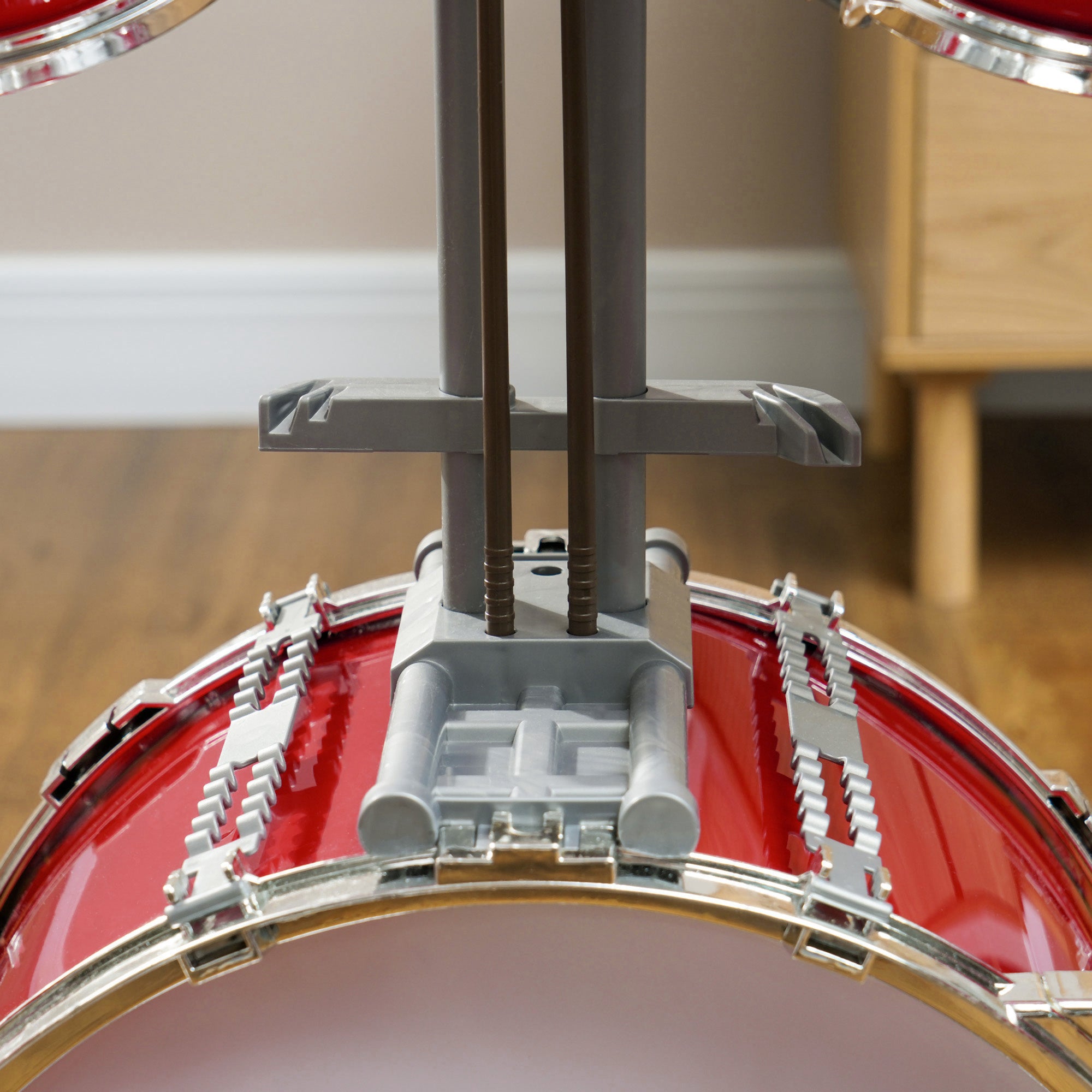 5-Piece Kids Drum Set with Bass Drum with Pedal, Drumsticks, Cymbal and Stool, Ages 3-6 Years, Red