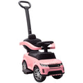 AIYAPLAY Land Rover Licensed Ride-On Car with Handle and Barrier, in PP and Steel, 84x40x94.5 cm, Pink
