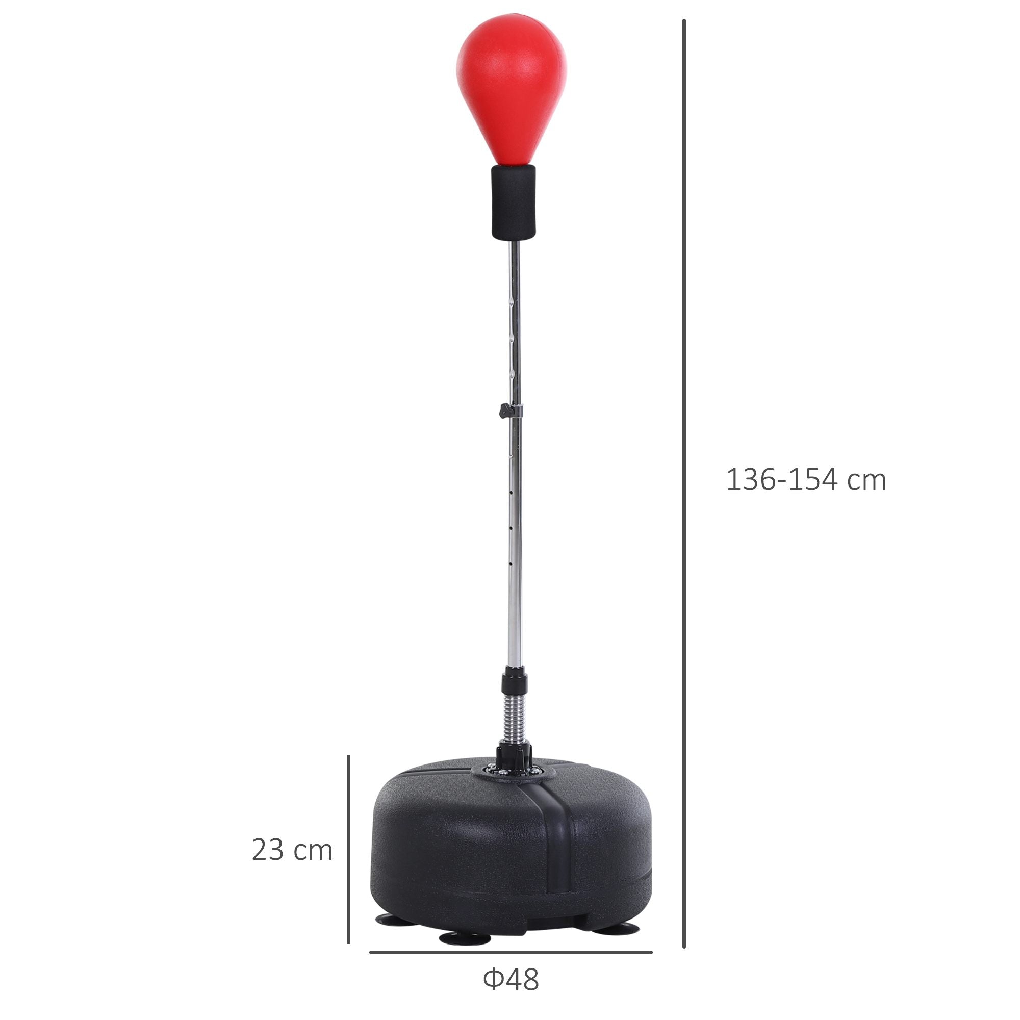Punching Ball with Adjustable Height and Gloves Included, Ф48x136-154cm, Red
