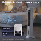 Evaporative Air Cooler, 3L Tank, 48° Oscillation, 3 Speeds and Modes, White