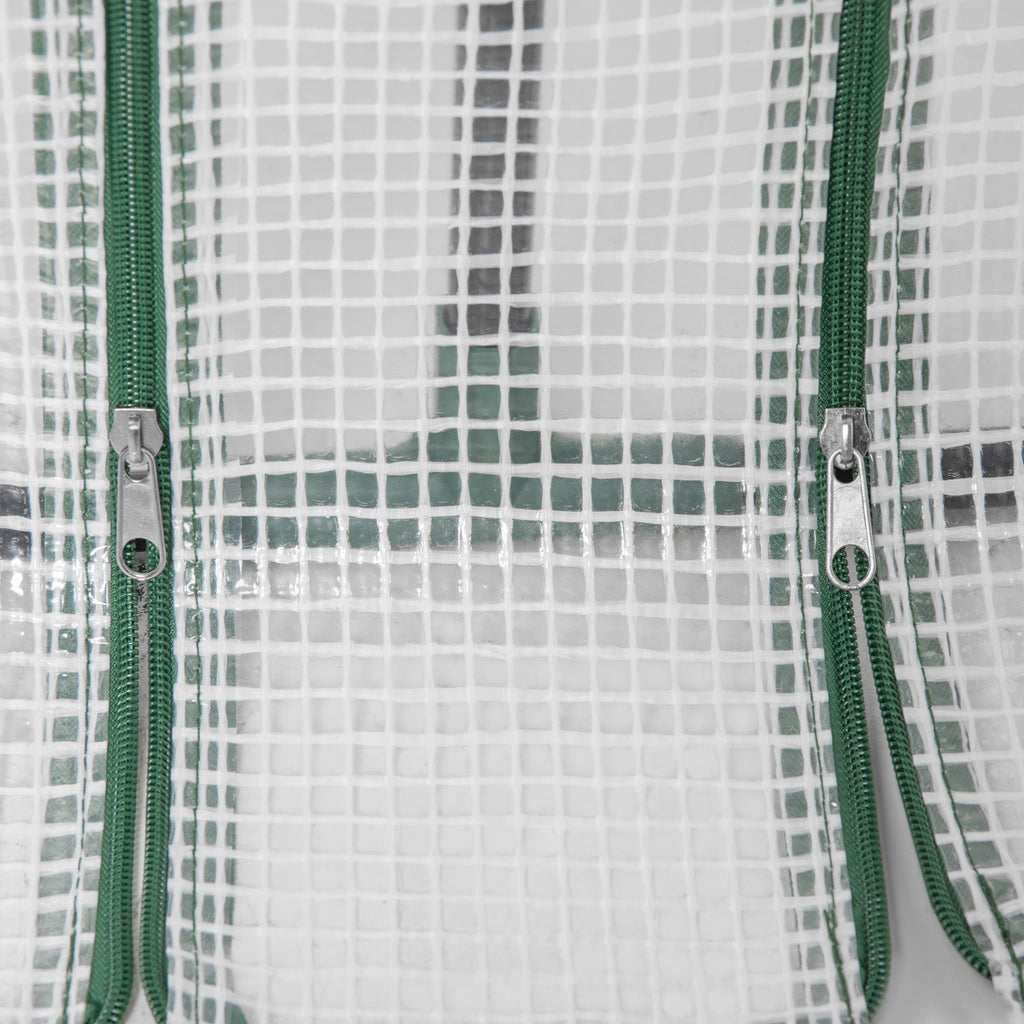 Garden Greenhouse with Reinforced PE Cover and Steel Frame, 180x90x90cm, White