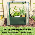 Outsunny Mini Greenhouse with Grow Bag and Roll-Up Door, 68x50x70 cm, Dark Green