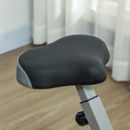 8-Level Magnetic Folding Exercise Bike with LCD Display, Wheels and Adjustable Seat, Grey and Black