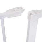 Extendable Safety Dog Gate 76-107cm Pressure Fit, Metal & Plastic, White - Borge' Group Limited