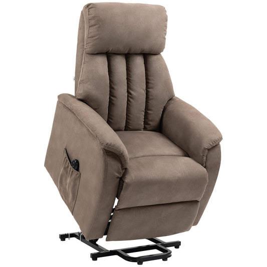 Lift Armchair Reclining 150° max with Remote Control and Footrest, 75x93x110 cm, Brown