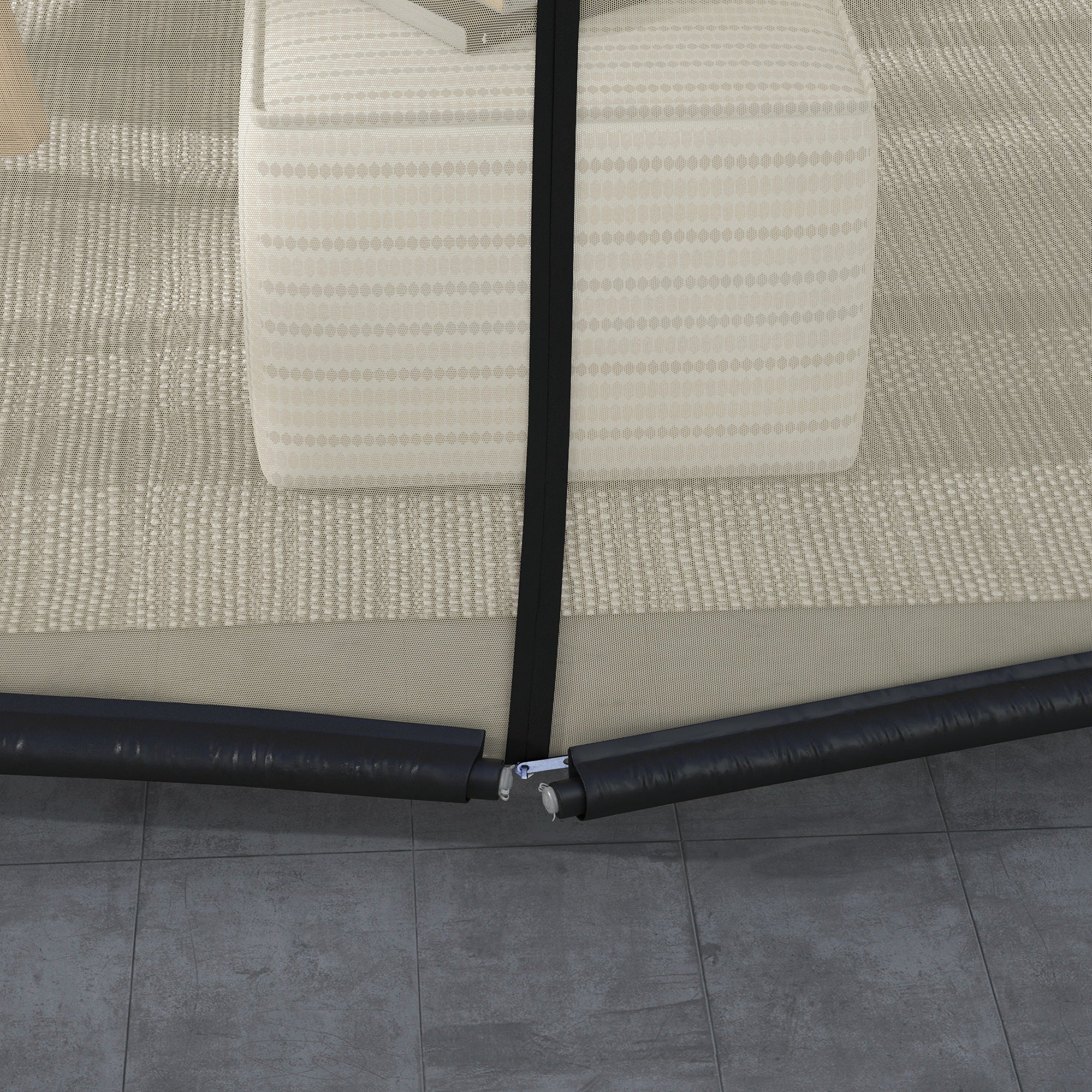 Mosquito Net for Umbrella 3x2.3 m Adjustable Dense Mesh with Zipper Opening, Beige