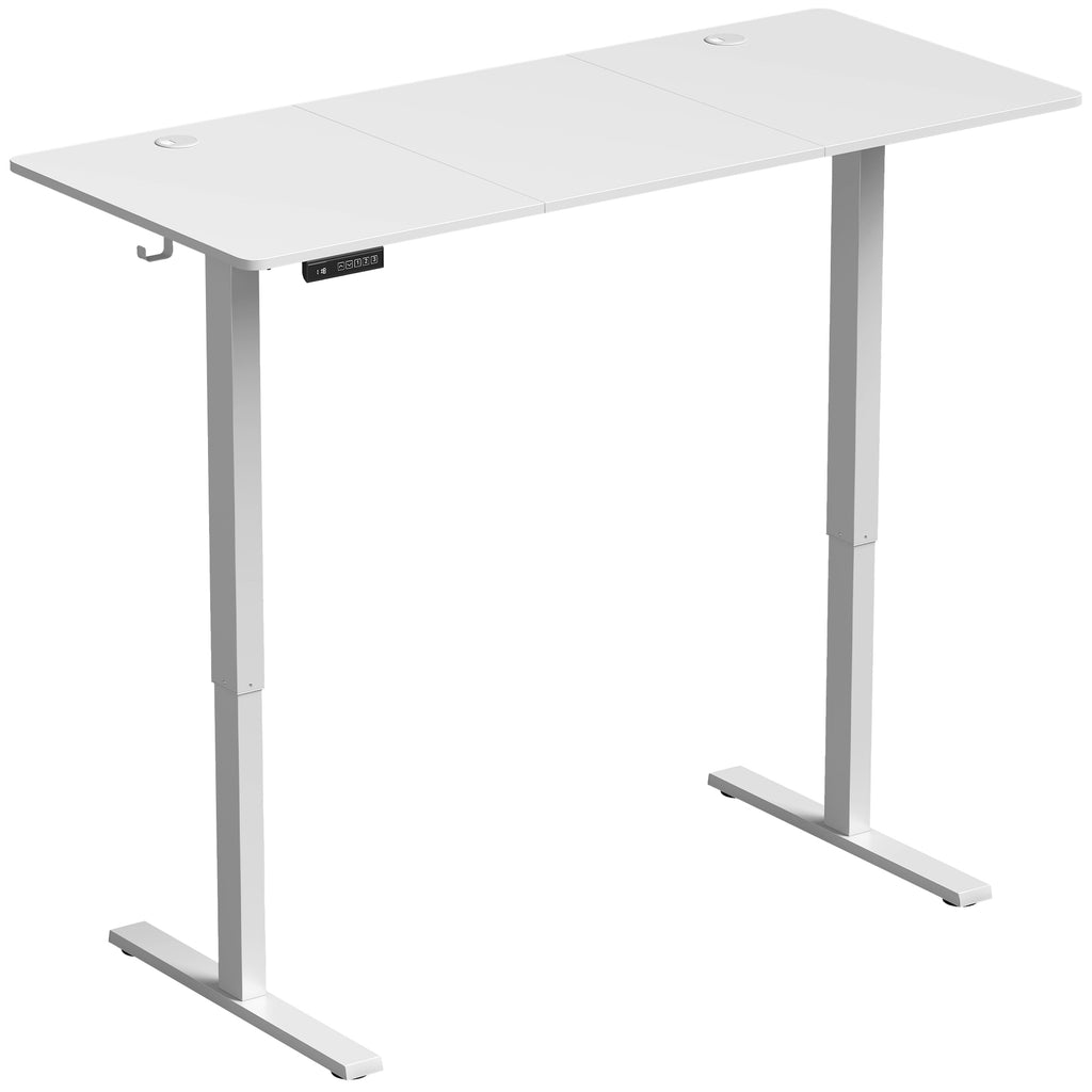 HOMCOM Electric Height-Adjustable Desk with Memory Function, 140x60x72-118 cm, White