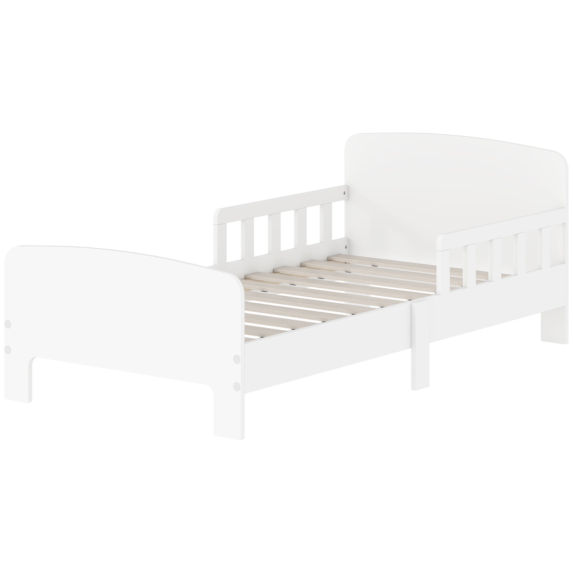 AIYAPLAY Children's bed with safety rail and slatted base, 3-8 years, 70x140 cm, white