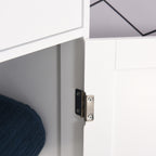 Kleankin Mobile Column Bathroom Space With Cardboard, Drawer and MDF shelves, 40x27x171.5cm, White - Borgè