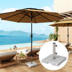 Outsunny 21kg Granite Square Umbrella Base with Handles and 2 Adjustable Knobs, Grey