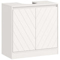 HOMCOM Bathroom Vanity Cabinet with 2 Doors, Adjustable Shelf, for Pedestal or Freestanding Sinks, 60x30x59.8 cm, White