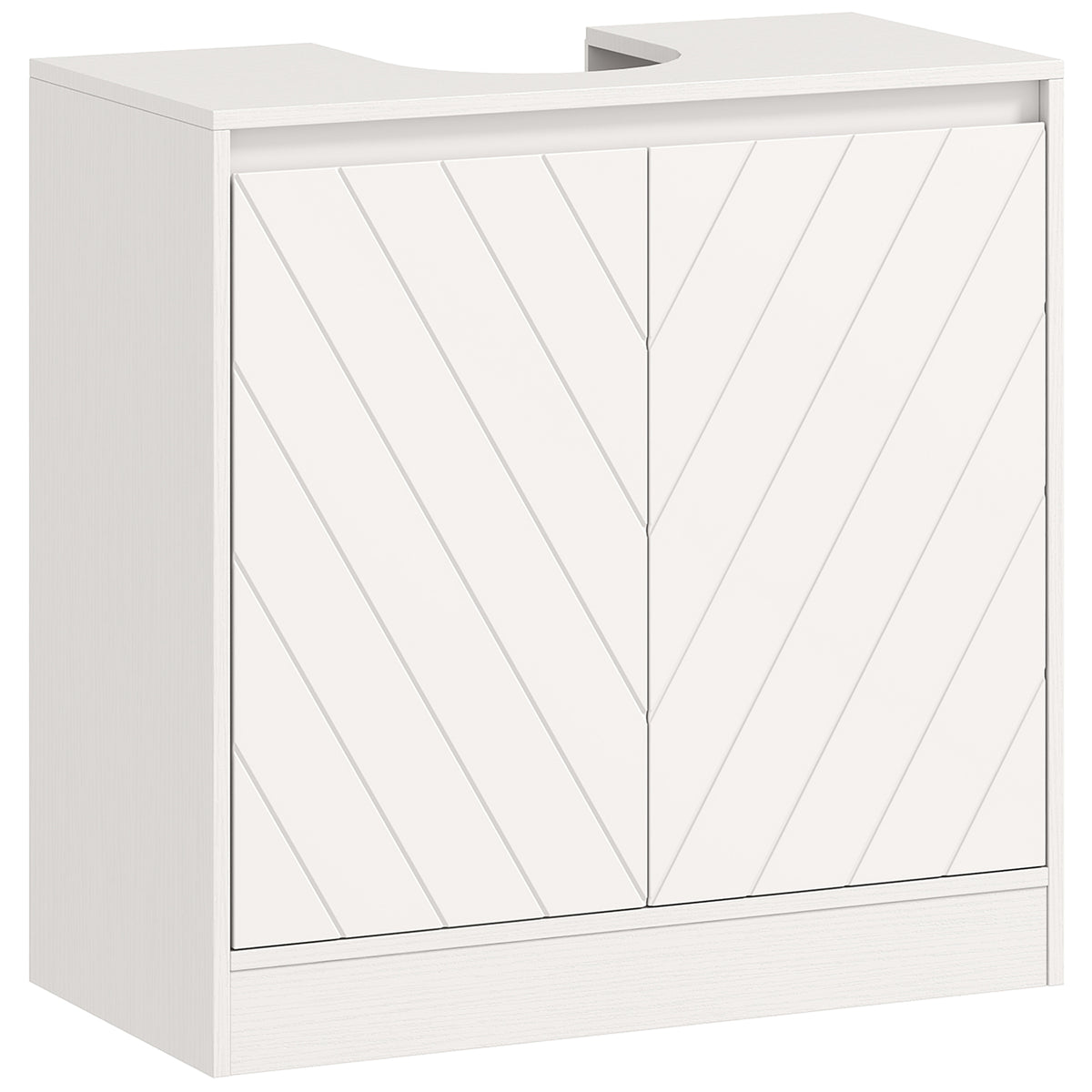 HOMCOM Bathroom Vanity Cabinet with 2 Doors, Adjustable Shelf, for Pedestal or Freestanding Sinks, 60x30x59.8 cm, White