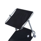 Outsunny Folding and Adjustable Garden Sun Lounger with Black Fabric Canopy, 187x58x50 cm