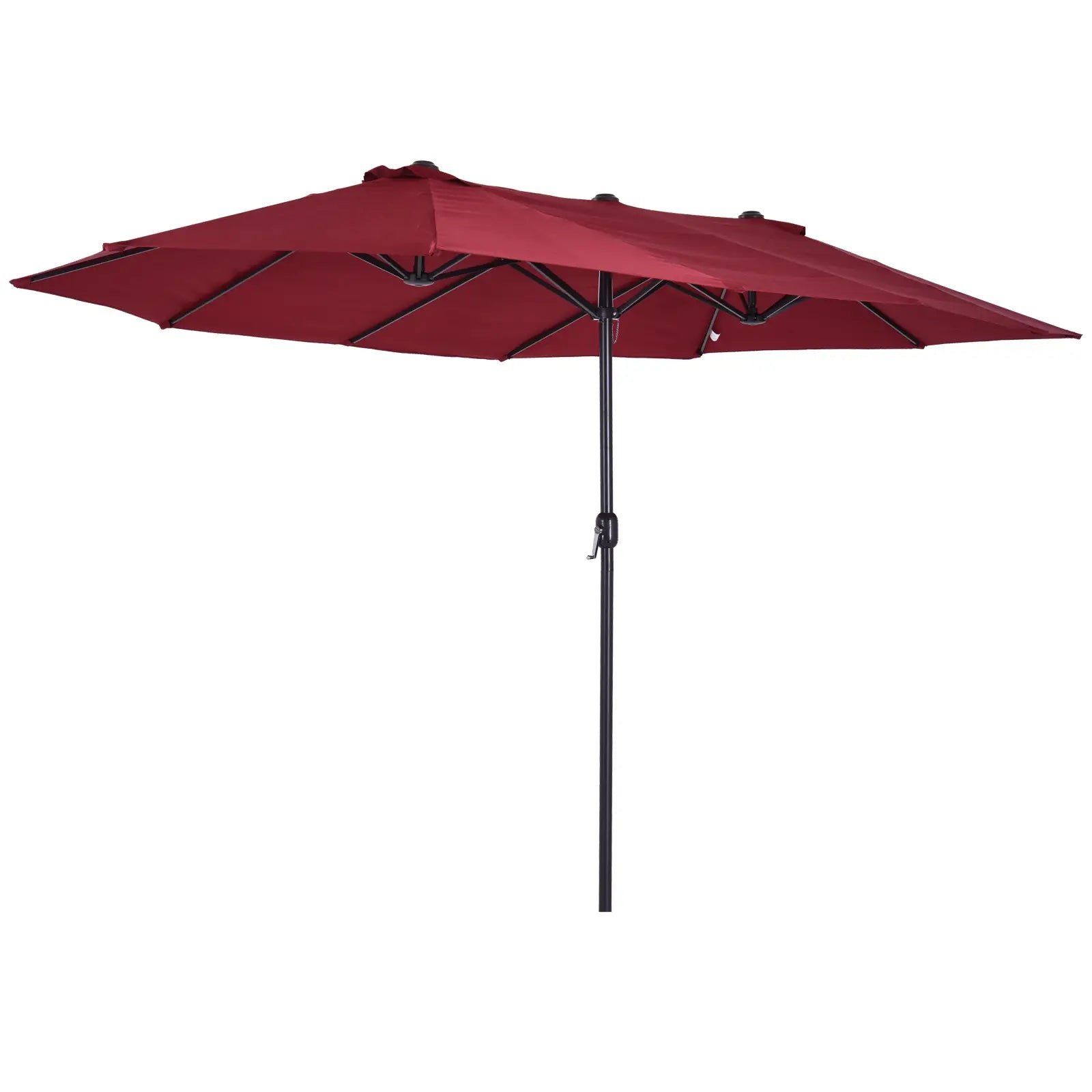 Double Garden Umbrella with Crank Opening, in Steel and Polyester, 460x270x240 cm, Red - Borge' Group Limited